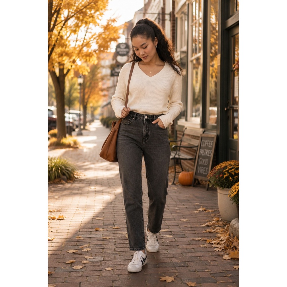 PacSun Mom Jean High Rise Washed Black Charcoal 100%‎ Cotton Denim Size 27